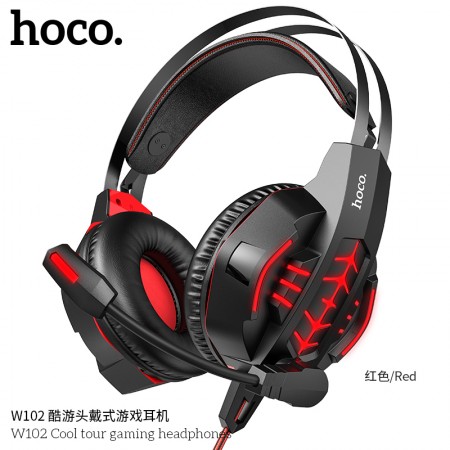 W102 Cool Tour Gaming Headphones-Red