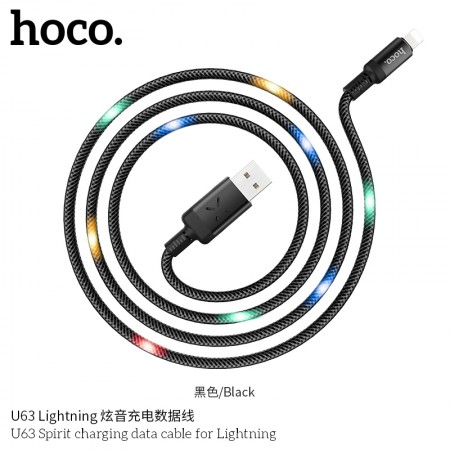 U63 Spirit Charging Data Cable For Lightning - Black