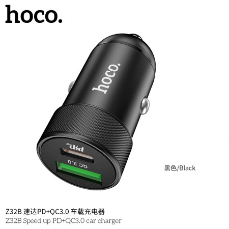 Z32B Speed Up PD+QC3.0 Car Charger - Black